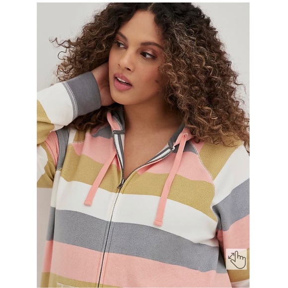 NEW Torrid 4 Zip Hoodie - Super Soft Fleece - Multi Stripe - Picture 5 of 10